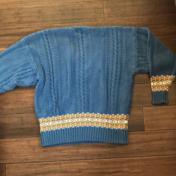 Blue & Yellow Chunky Knit Sweater - Picture 4 of 6